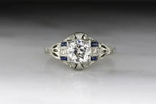 1.50CT Art Deco Round Lab Created Diamond Wedding Ring Vintage Style 925 Silver