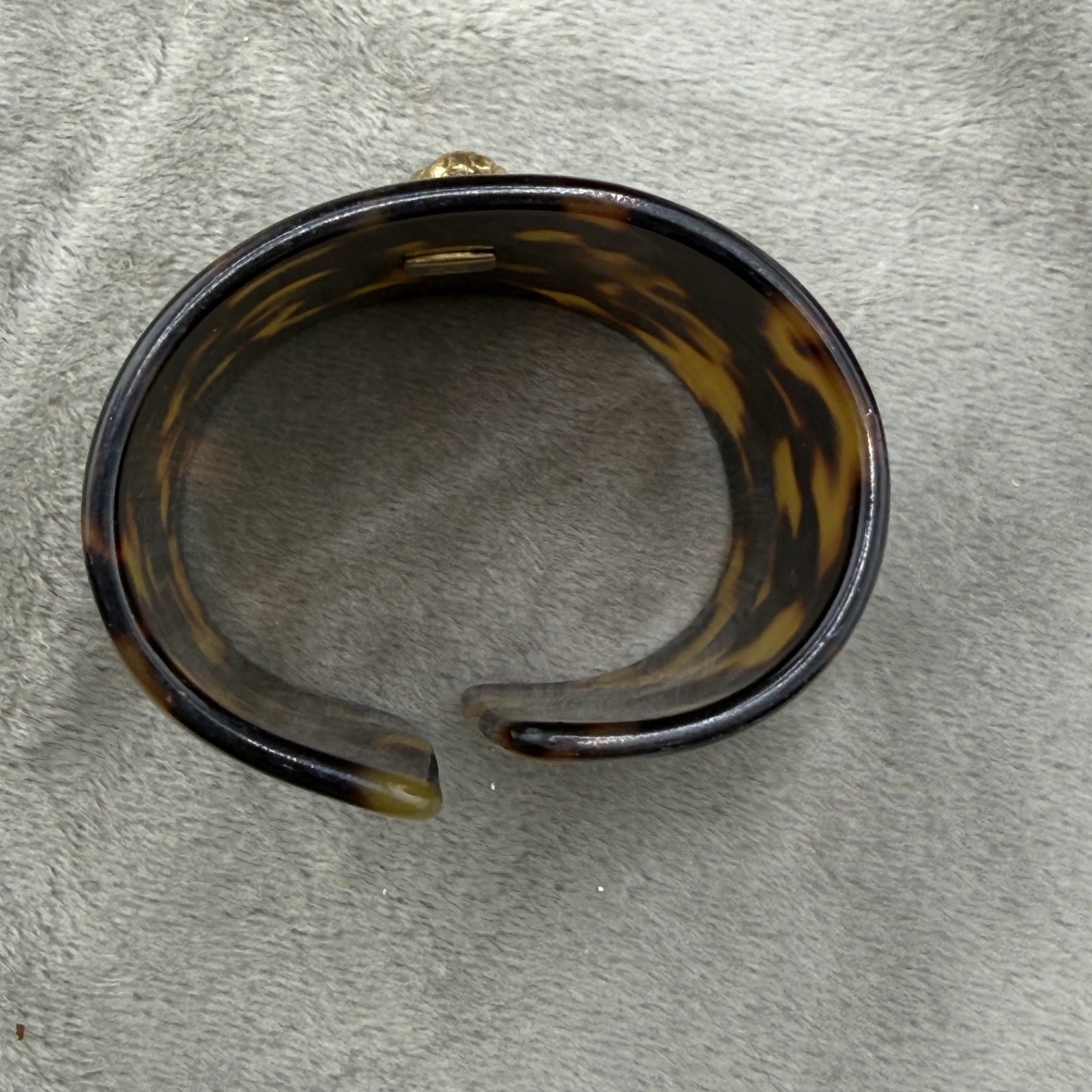 Wimberly Cuff Bracelet Faux Tortoise Shell Acrylic Gold Tone Bumblebee 5.5”