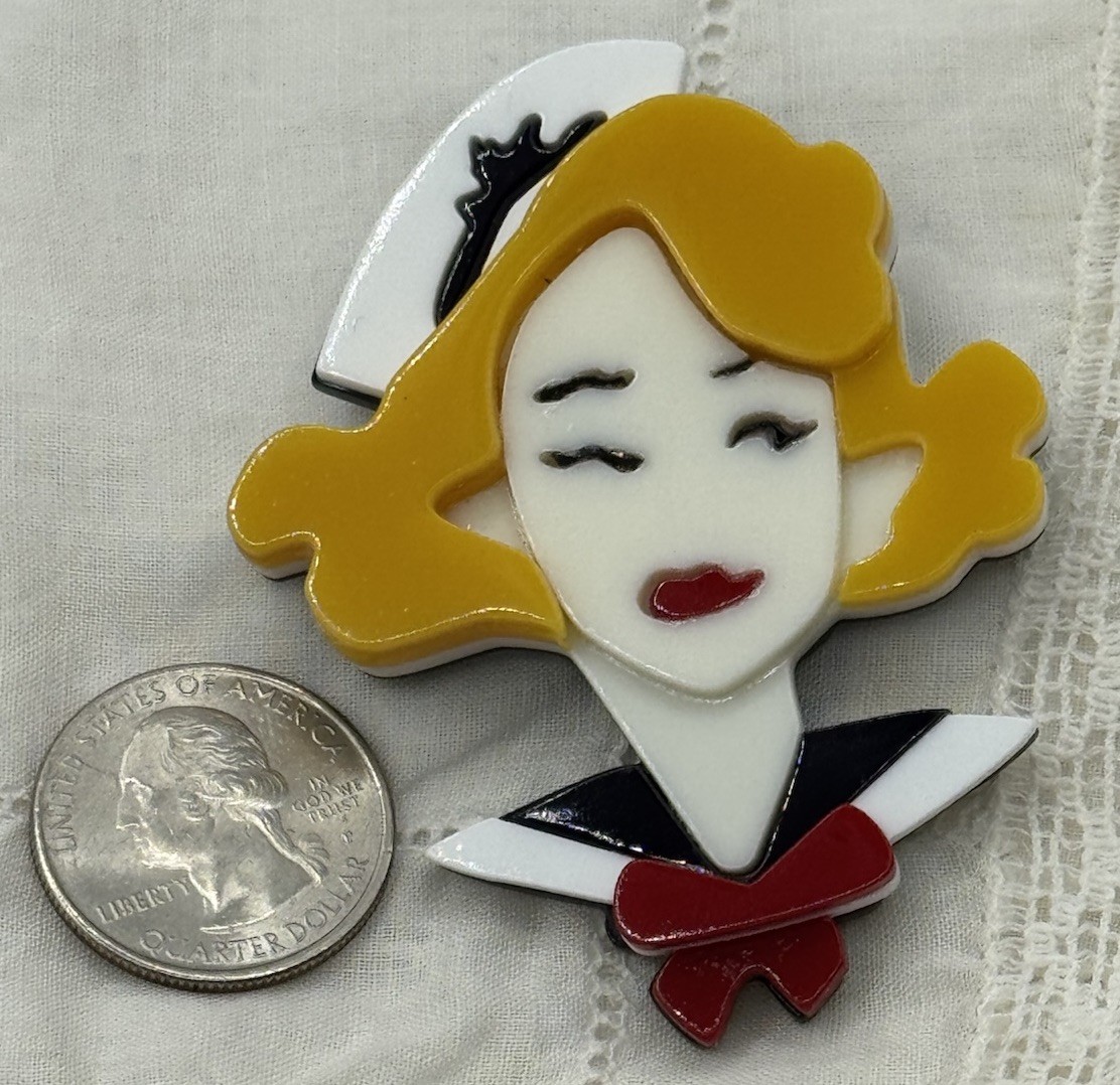 Woman Nurse Blonde Hair Medical Brooch/Pin
