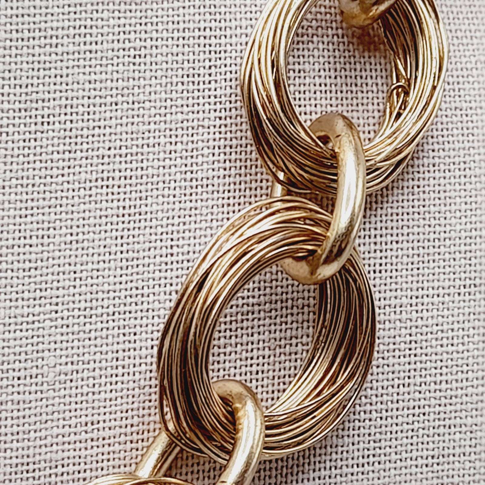 Sigrid Olsen Gold Tone Necklace Chunky Wire Wrap Link 19 Inch
