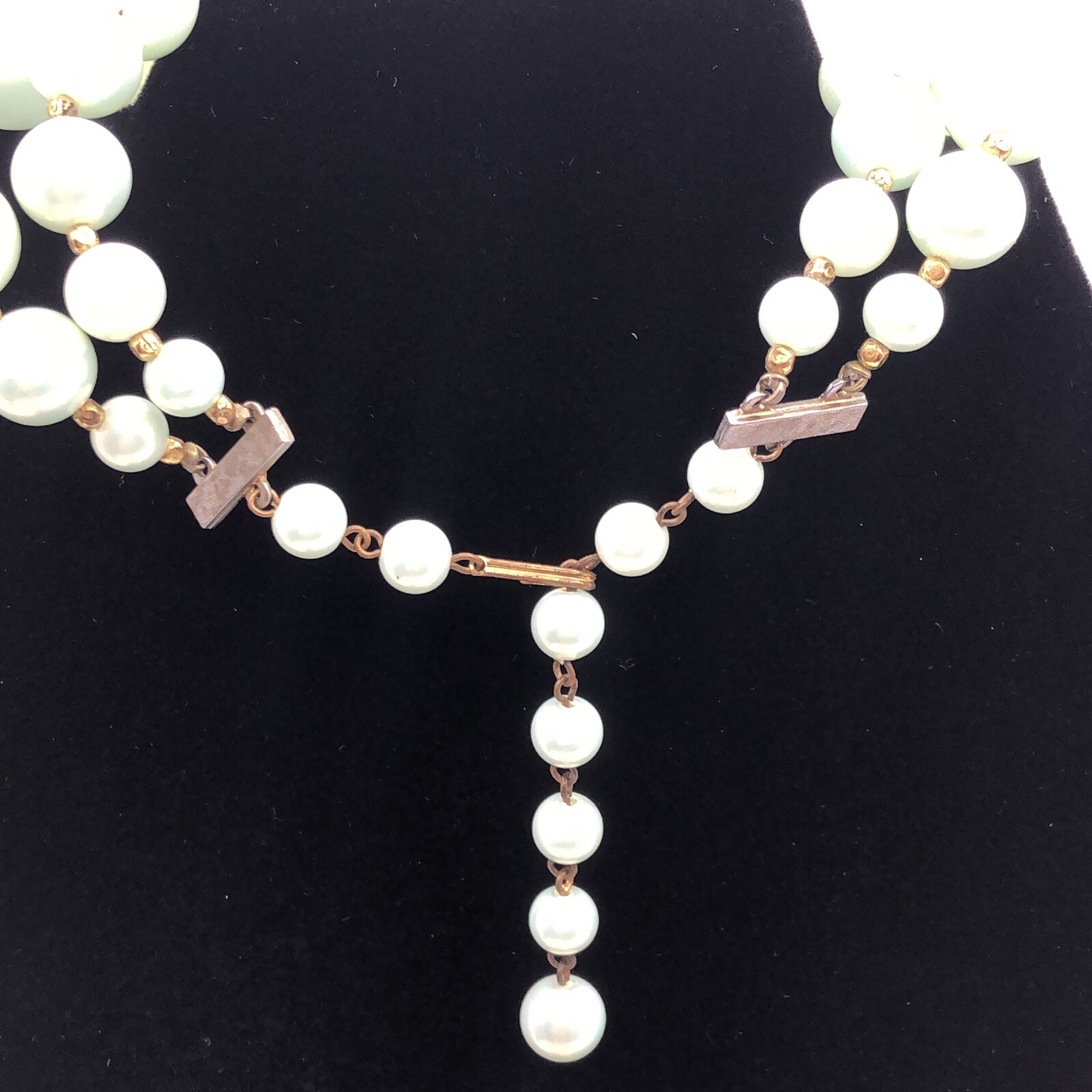 Vintage 1960’s Sea Mist Choker Earrings And Brooch Costume Jewelry Set
