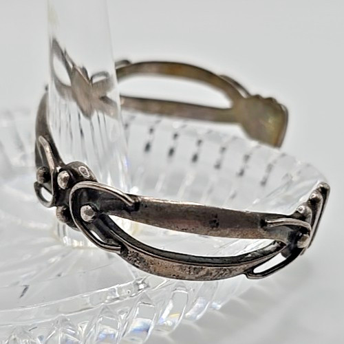 Vintage Taxco 980 Fine Silver Cuff 1940s Mexico Split Band 24.15g Modernist