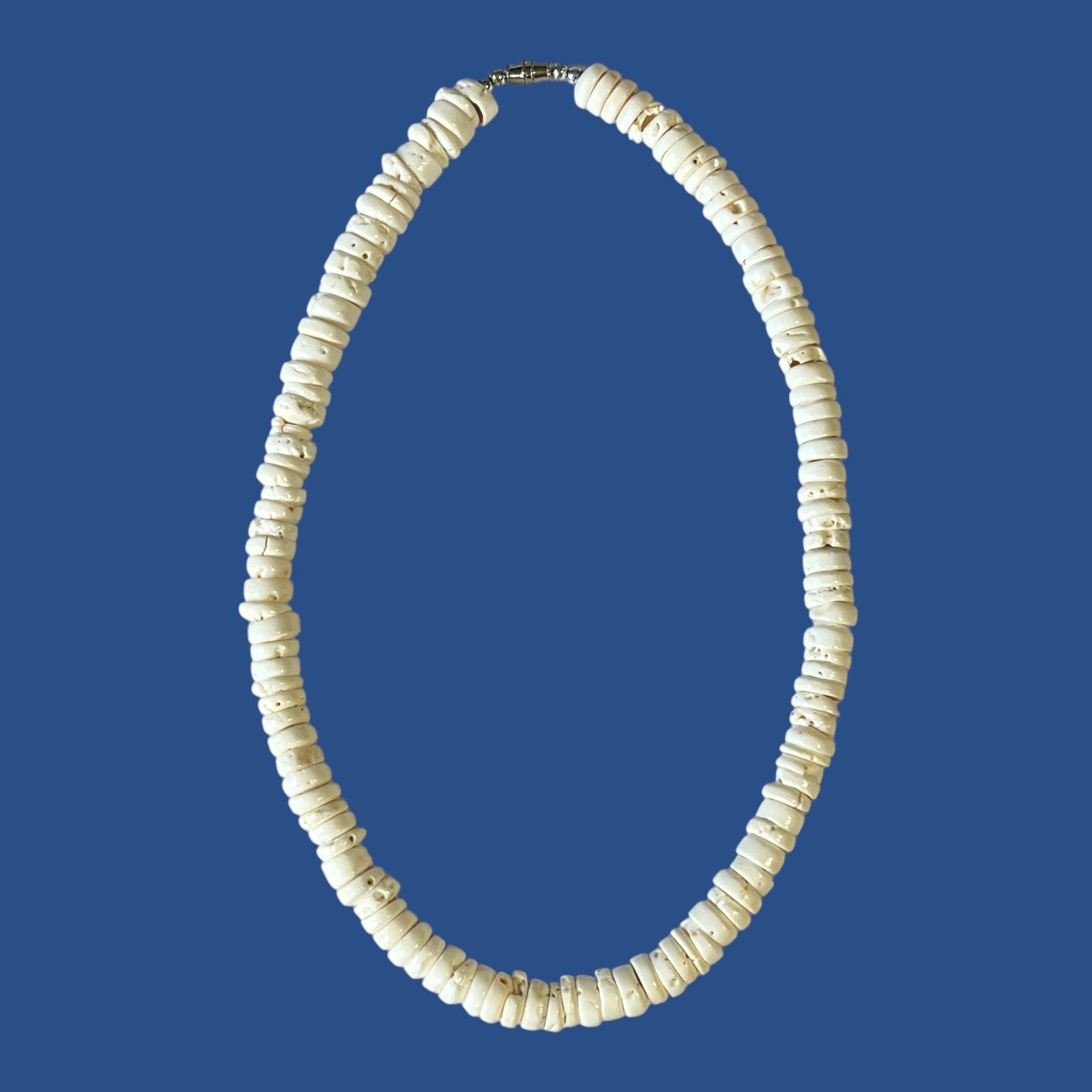 Vintage Puka Shell Necklace Chunky 10mm Beach Summer Resort Coastal 19.5″ 76g