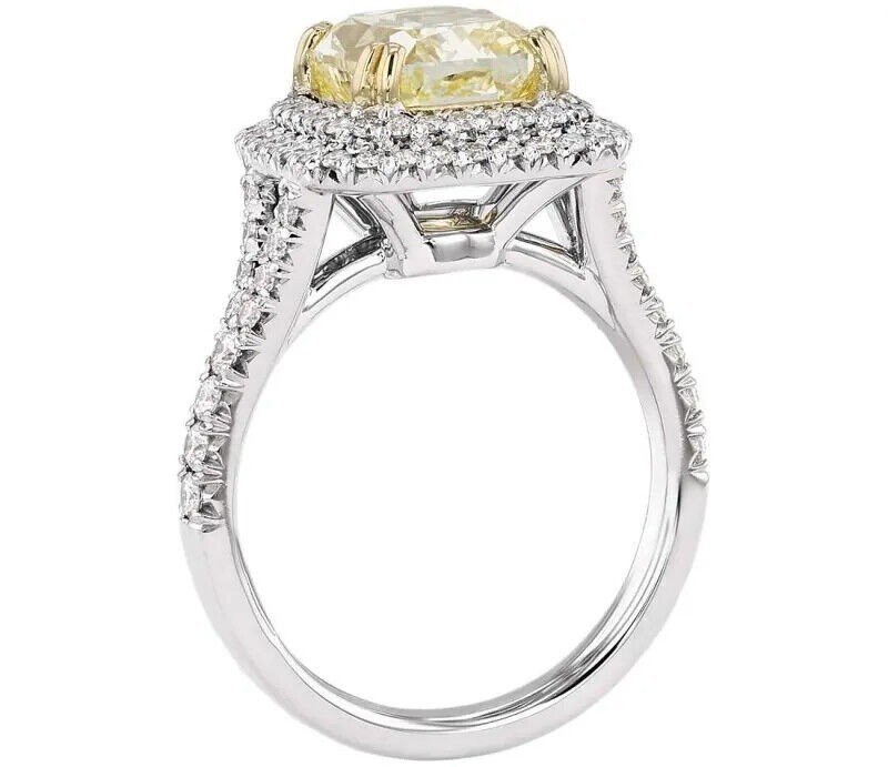 3.60 Ct Canary Diamond Art Deco Vintage Engagement Ring 925 Sterling Silver