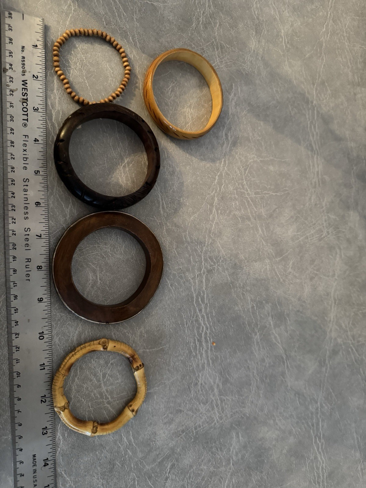 5 Vintage Ethnic Style Wooden Style Bracelets Bangles Unique Lot BoHo Western