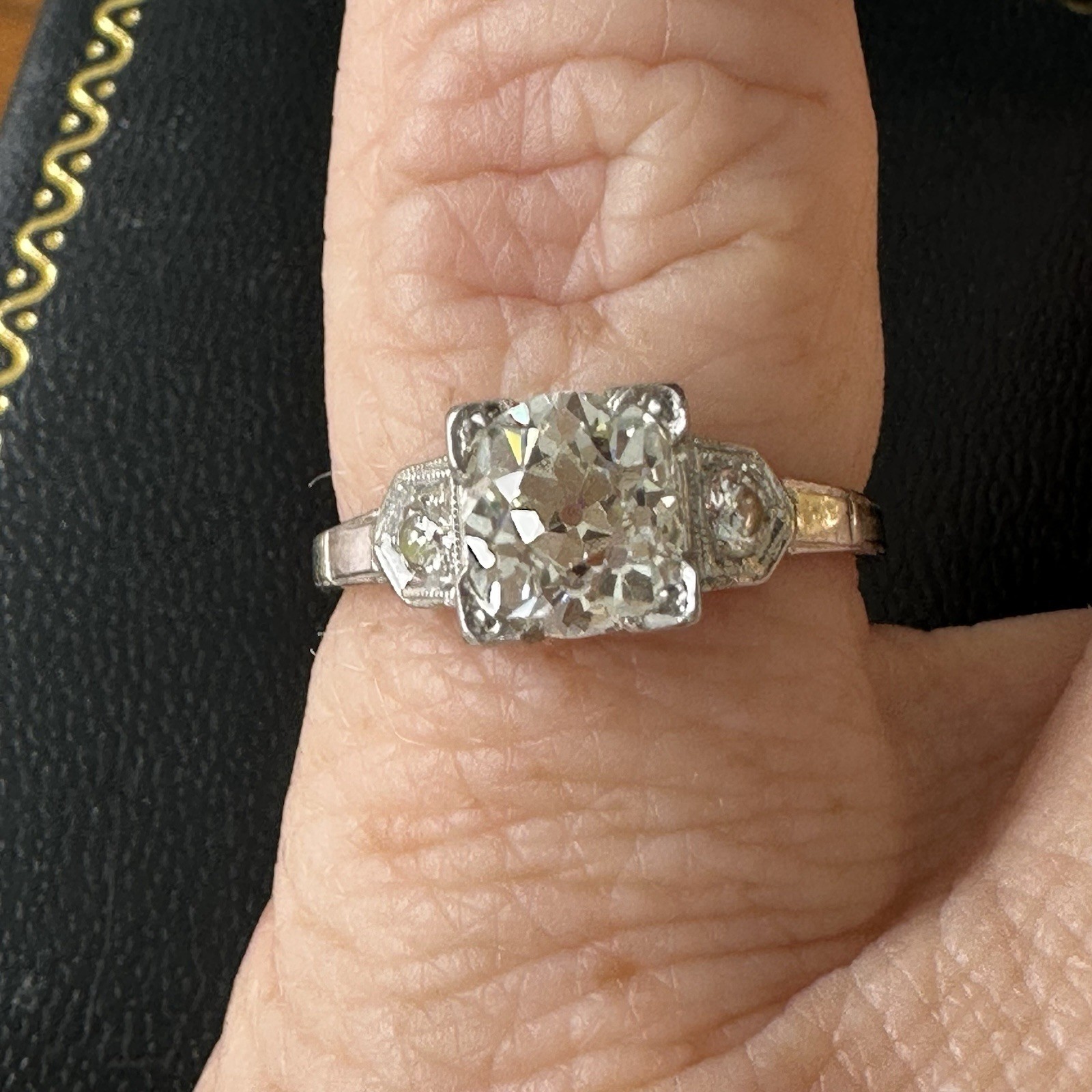 Edwardian Old European Cut Diamond Ring 1.26 Cttw