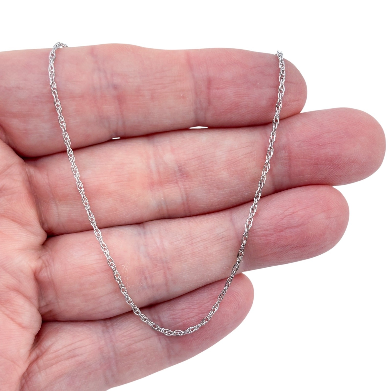 Vintage Sterling Silver 925 Rope Link Chain Necklace 15″