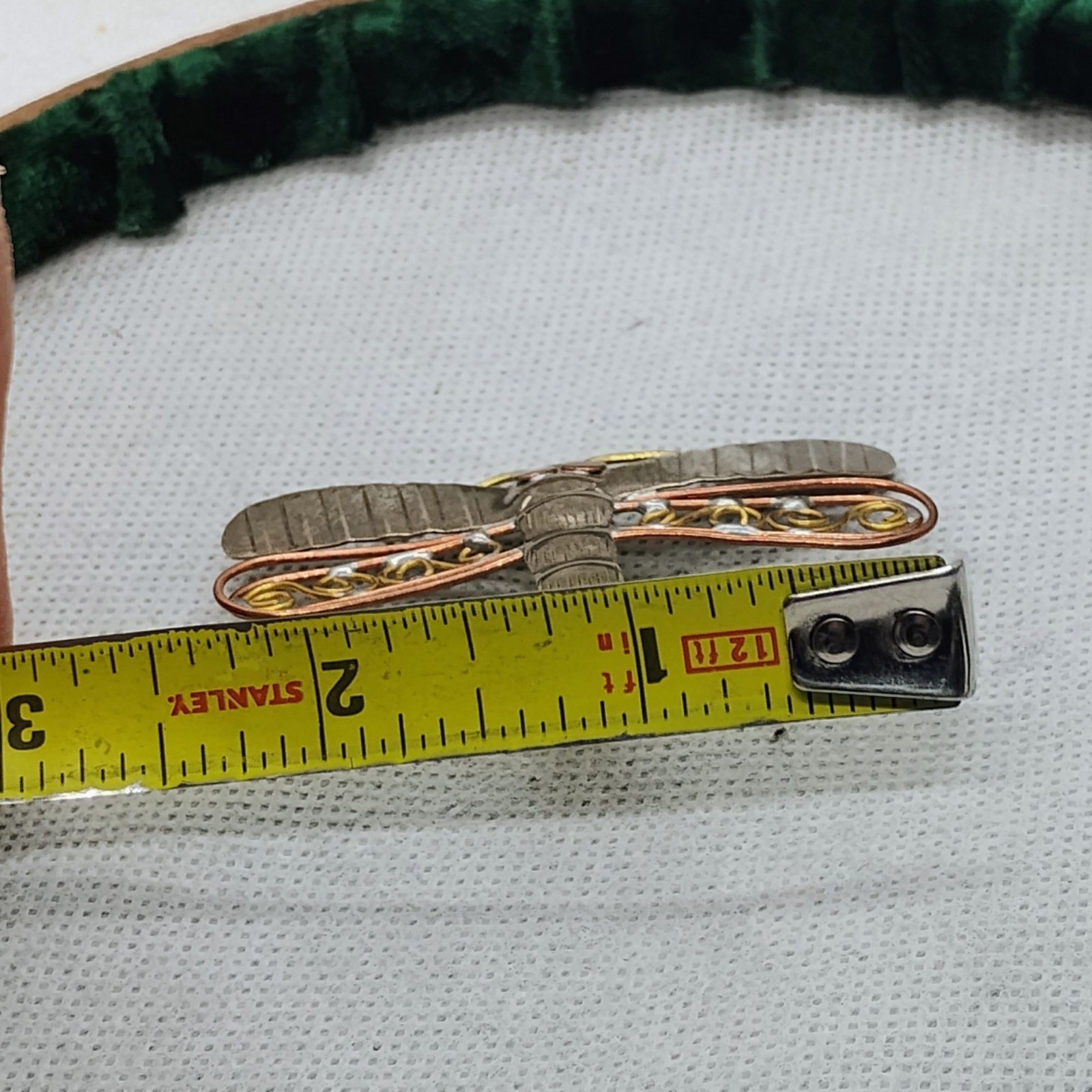 Handmade Mixed Metal Dragonfly Brooch Pin 1 3/4″ x 2 3/8″