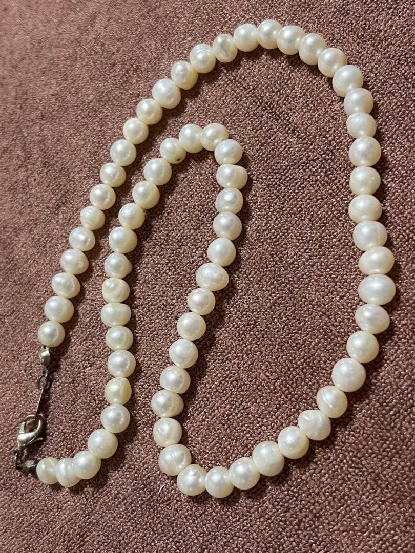 Baroque Pearl Necklace Freshwater Style 45cm White Irregular Elegant Clasp