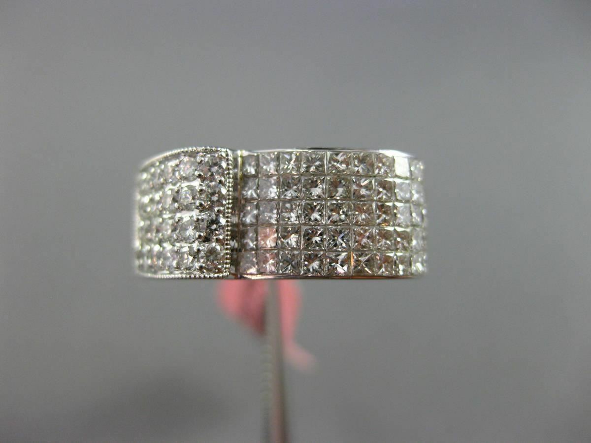 ESTATE WIDE 1.30CT DIAMOND 18KT WHITE GOLD 3D MULTI ROW MILGRAIN RING F/G VS/VVS