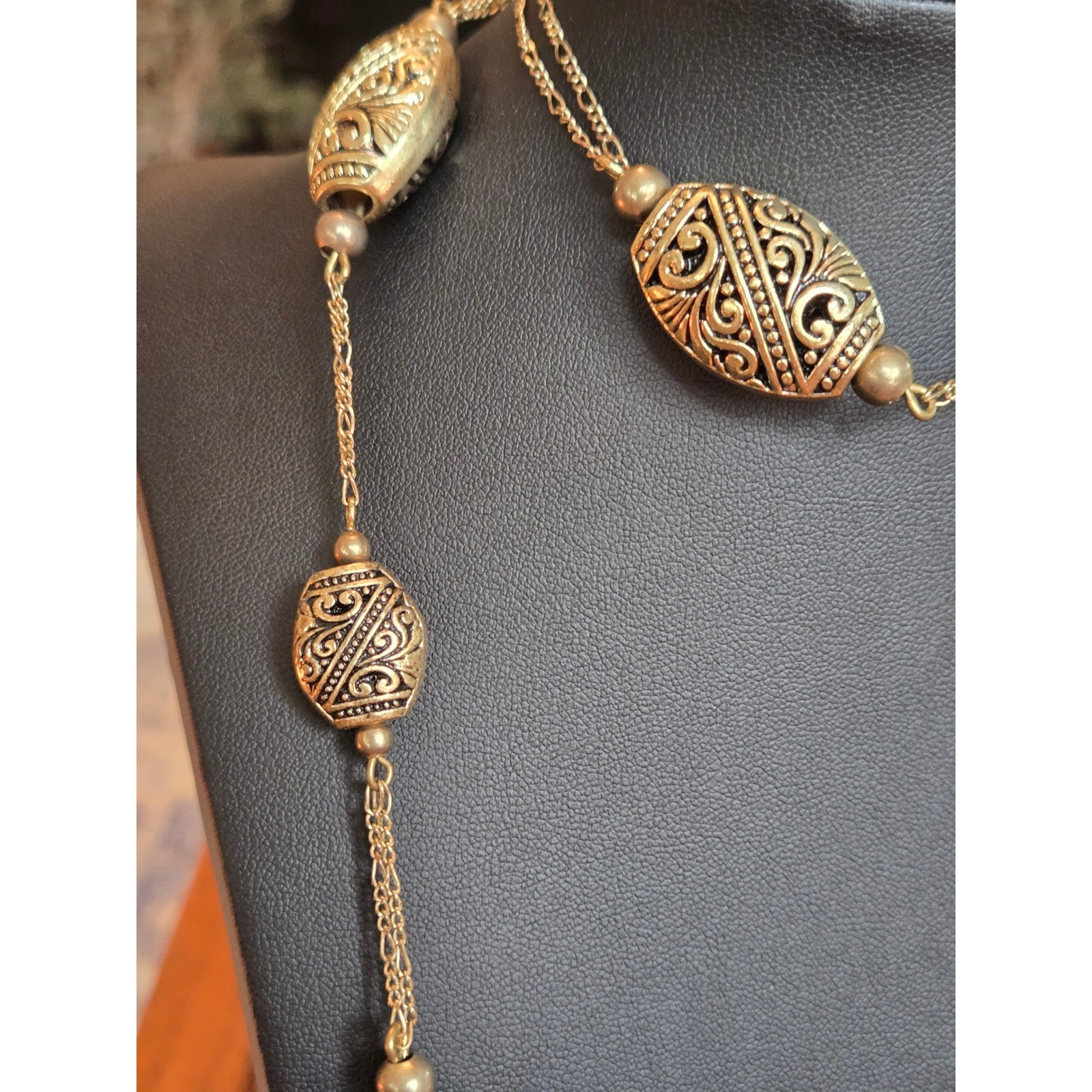 Coldwater Creek Necklace Filagree Station Necklace Vintage 34″in