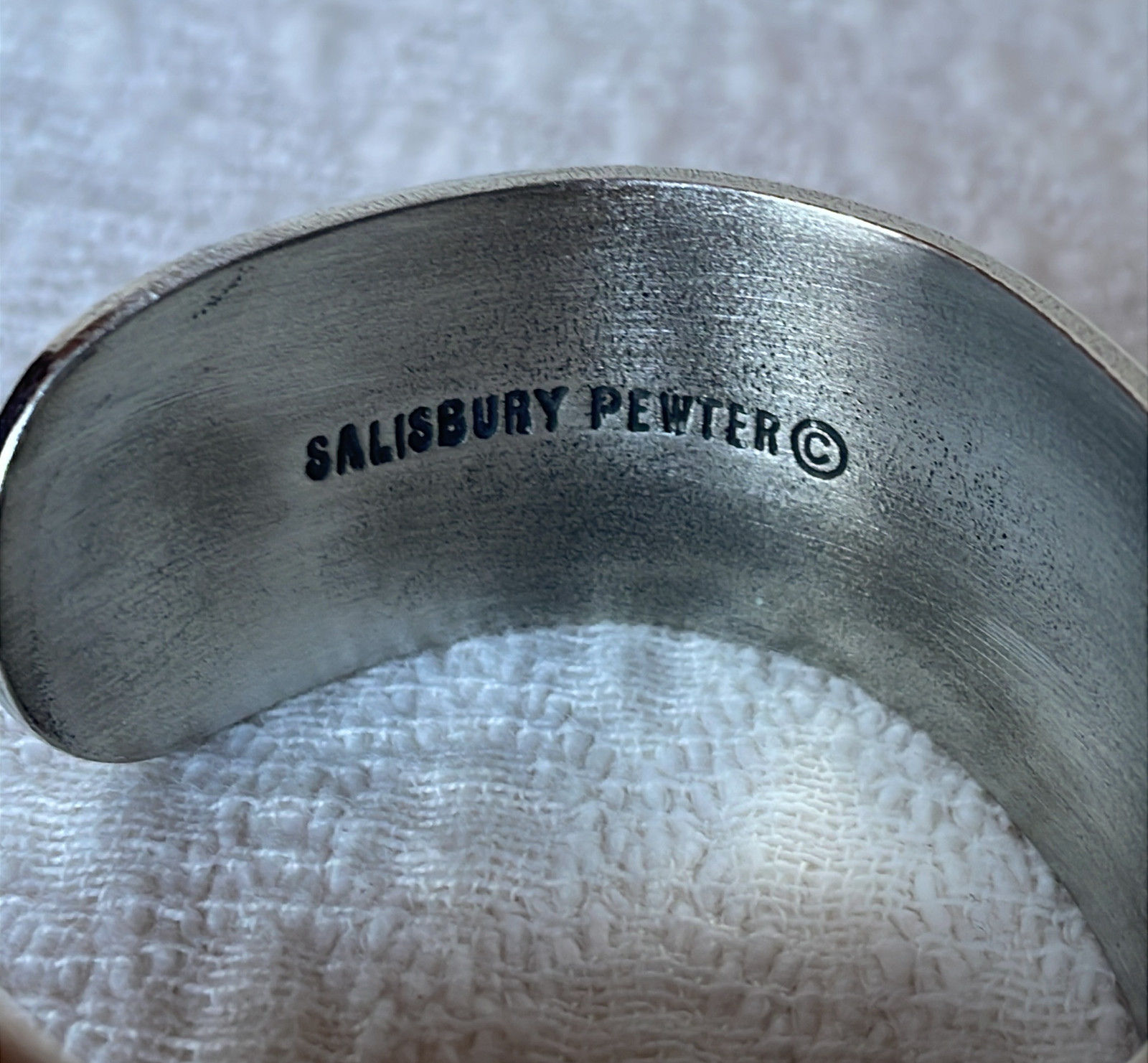 Vintage Salisbury Pewter March Flower Wide Cuff Bracelet, Adjustable, Never Worn