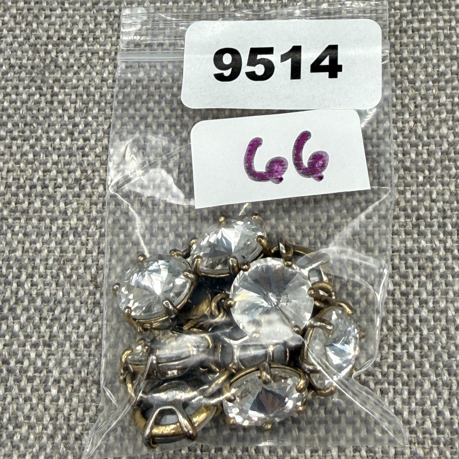 Vintage Stella Dot Amelie Bracelet Clear Rivoli Rhinestones Gold Tone Size 6.75