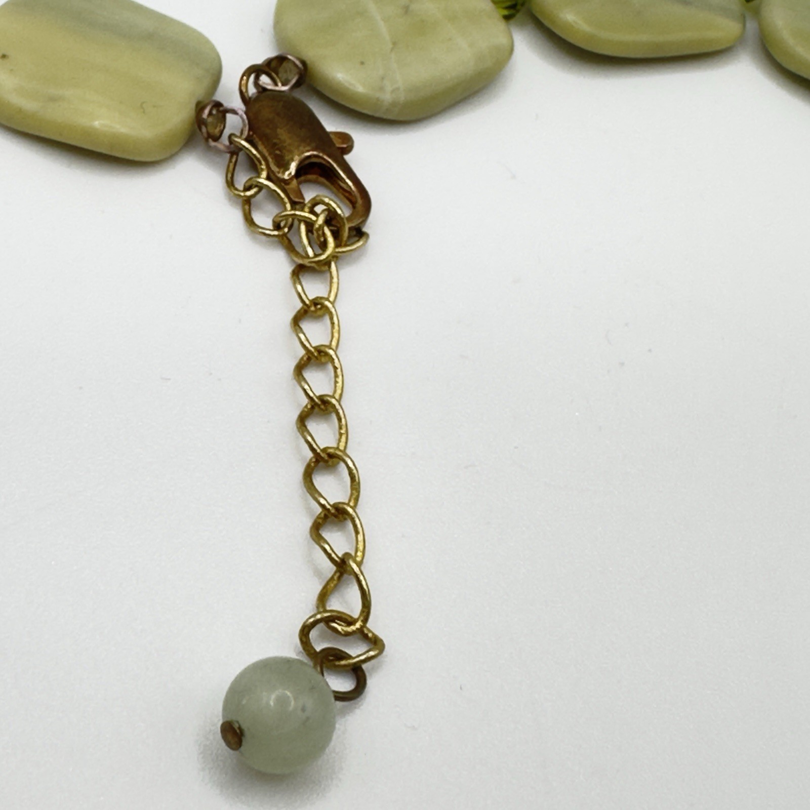 Vintage Artisan Jasper Necklace Choker Modern Boho Earthy Modern Butter Green
