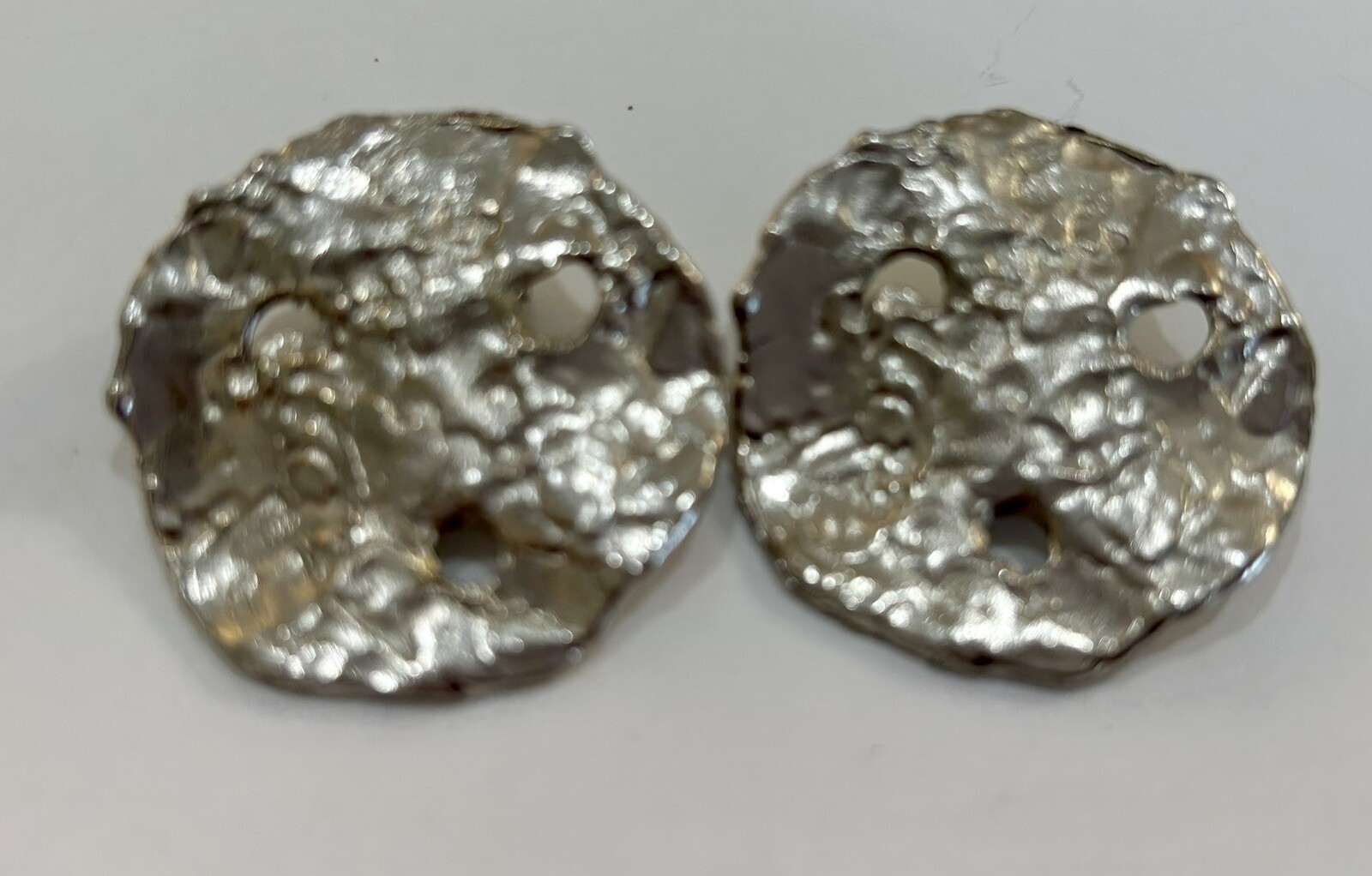 Orena Paris Signed French Vintage Grandes Boucles D’Oreille Clip Earrings Silver