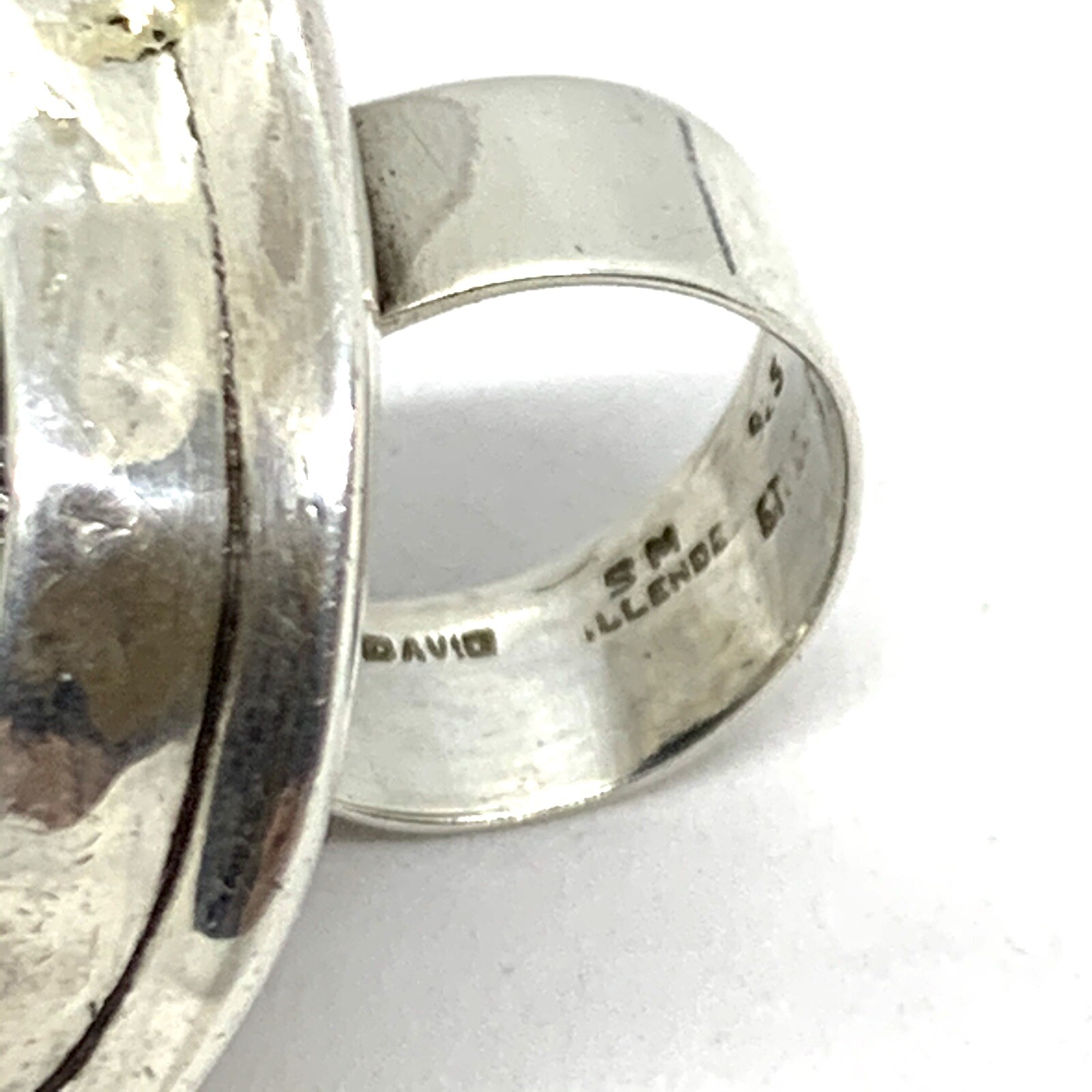 David San Miguel Allende Mexican Sterling Silvet Black Coral Huge Ring Sz 7.25.
