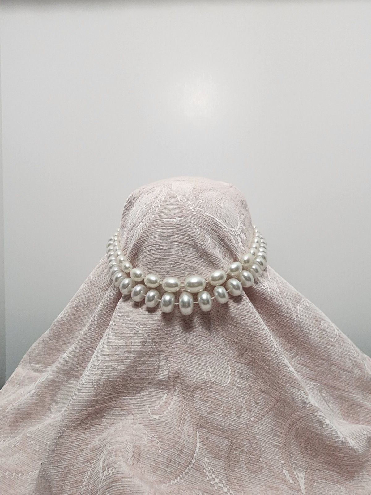 2 set VTG Baroque & Egg Shaped Faux Pearls 23.5 in Old Hollywood glamor MCM