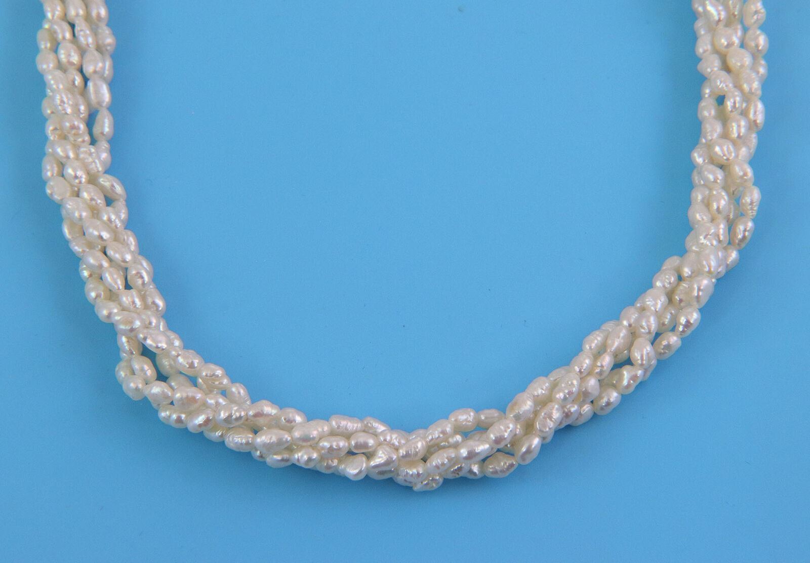 Mikimoto 18k Yellow Gold Five Strand Rice Pearls Necklace