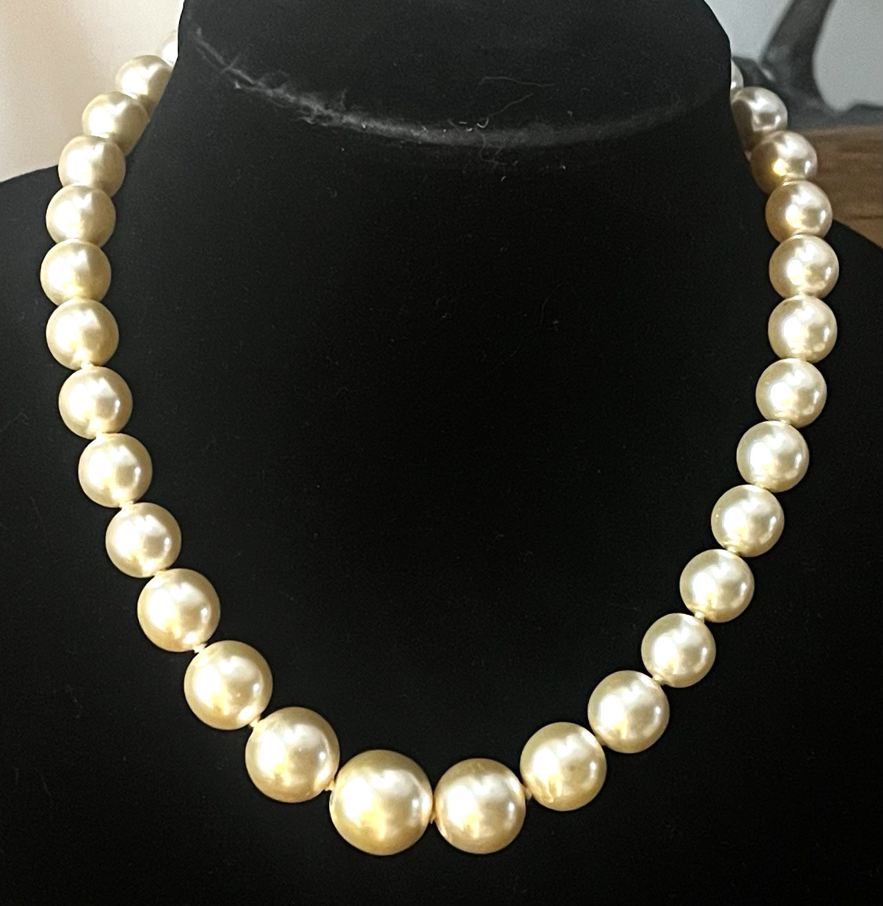 Joan Rivers 18” Faux Pearl Necklace and Statement Earrings Set – Cream & Gray