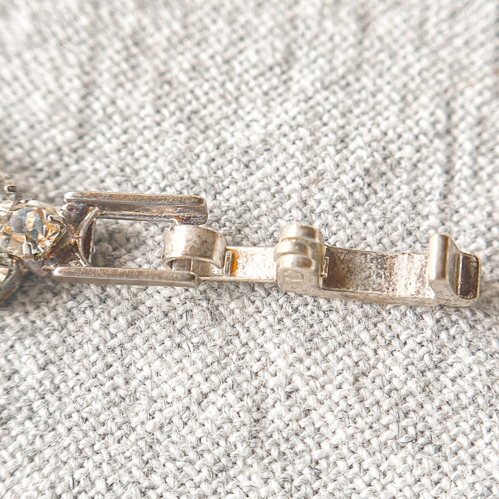 Vintage 1950s MCM Four-Row Rhinestone Tennis Bracelet Estate Costume Jewelry