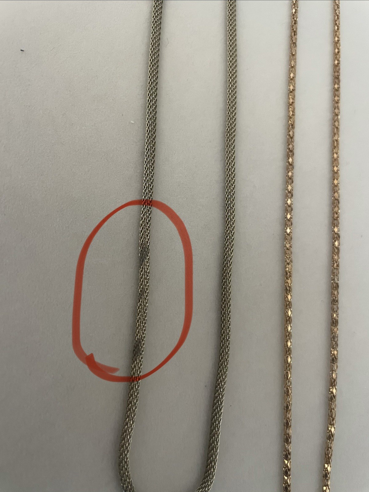 Lot Of 2 Vintage 1960’s/70’s Gold Tone Chains 15” & 17”