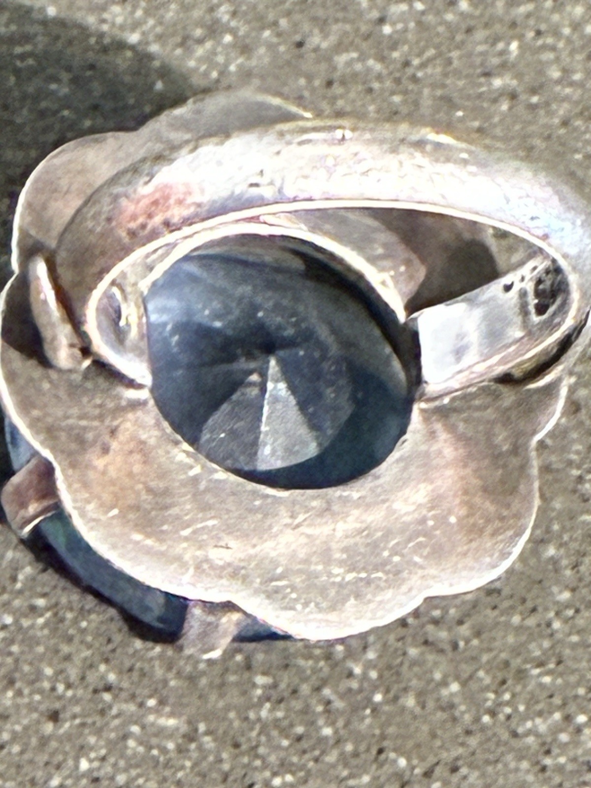 VTG TAXCO MEXICO 925 STERLING SILVER LARGE BLUE SPINEL RING 11.6g SIZE 5