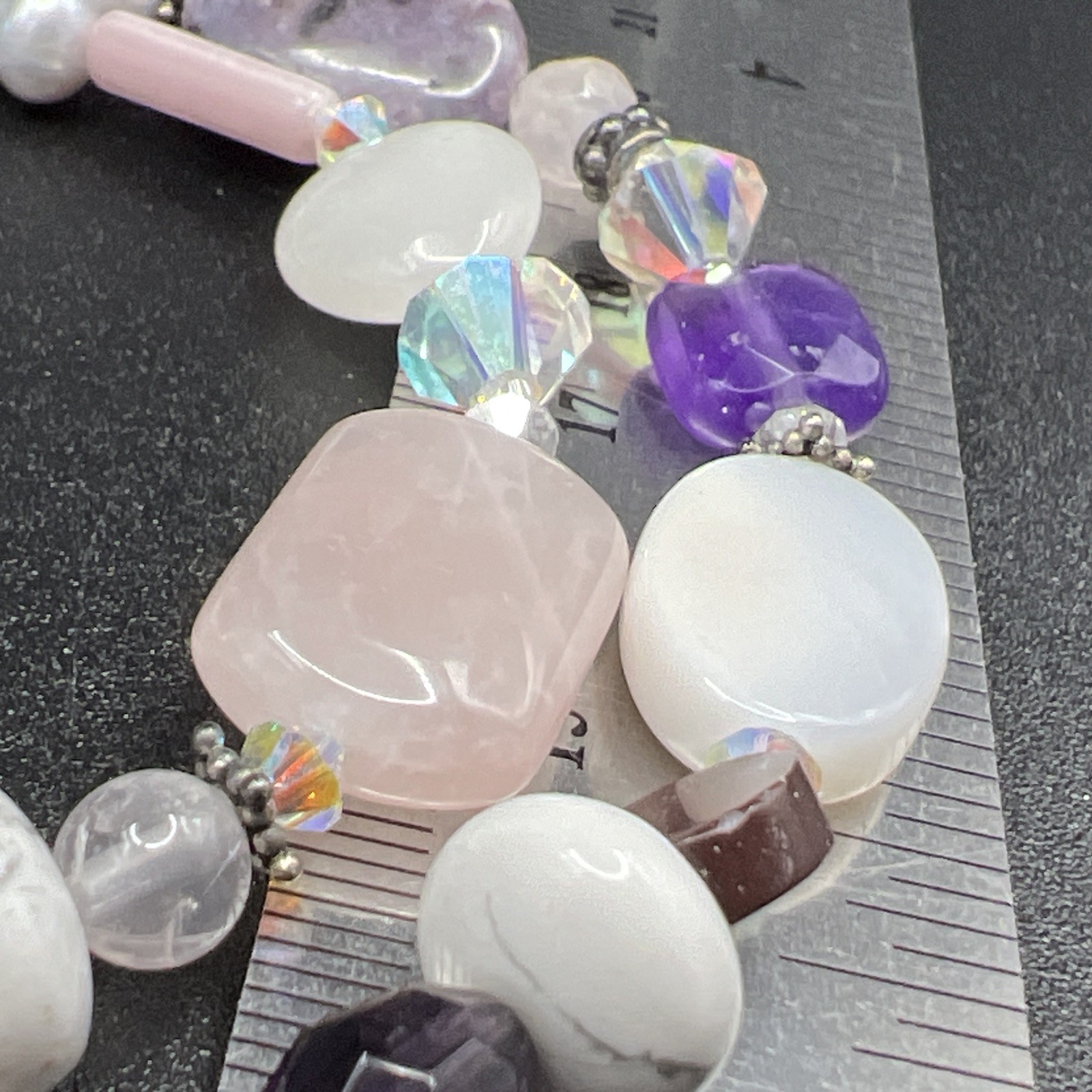 Chunky Southwestern Gemstone Crystal Necklace ~ 925 Sterling Silver ~ 20” ~ 44g