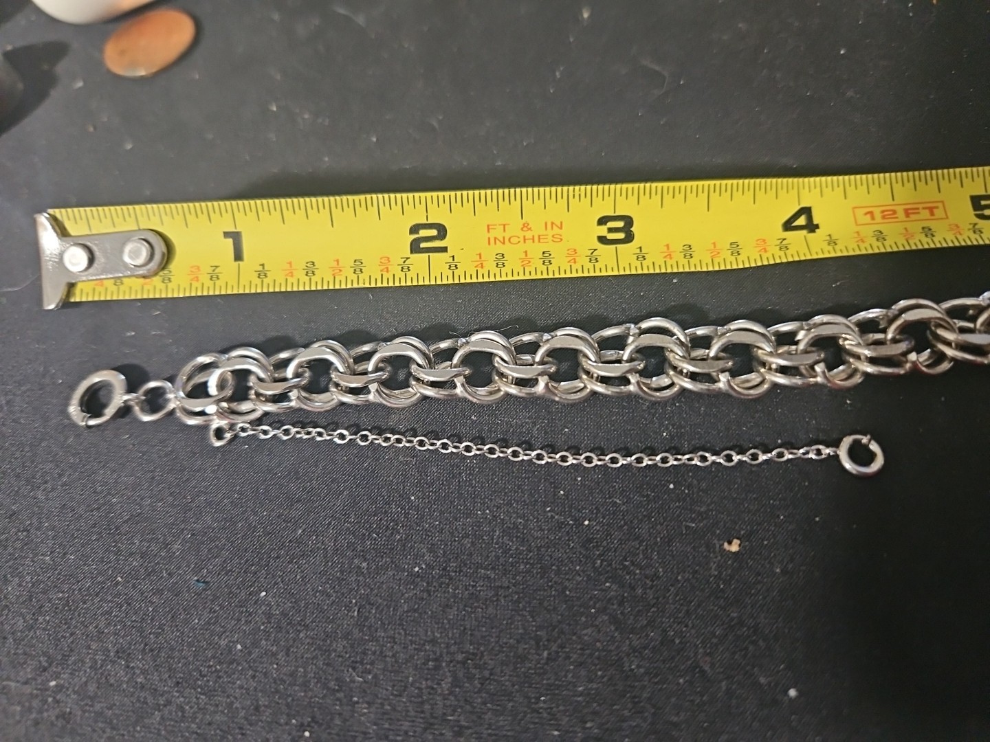 925 Sterling Silver Vintage Double Chain Link Bracelet