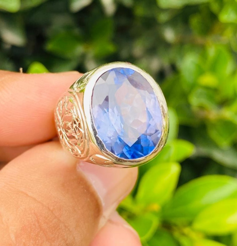 Beautiful Blue Topaz Stone Big Topaz Transparent Topaz Ring Gift Topaz For Men