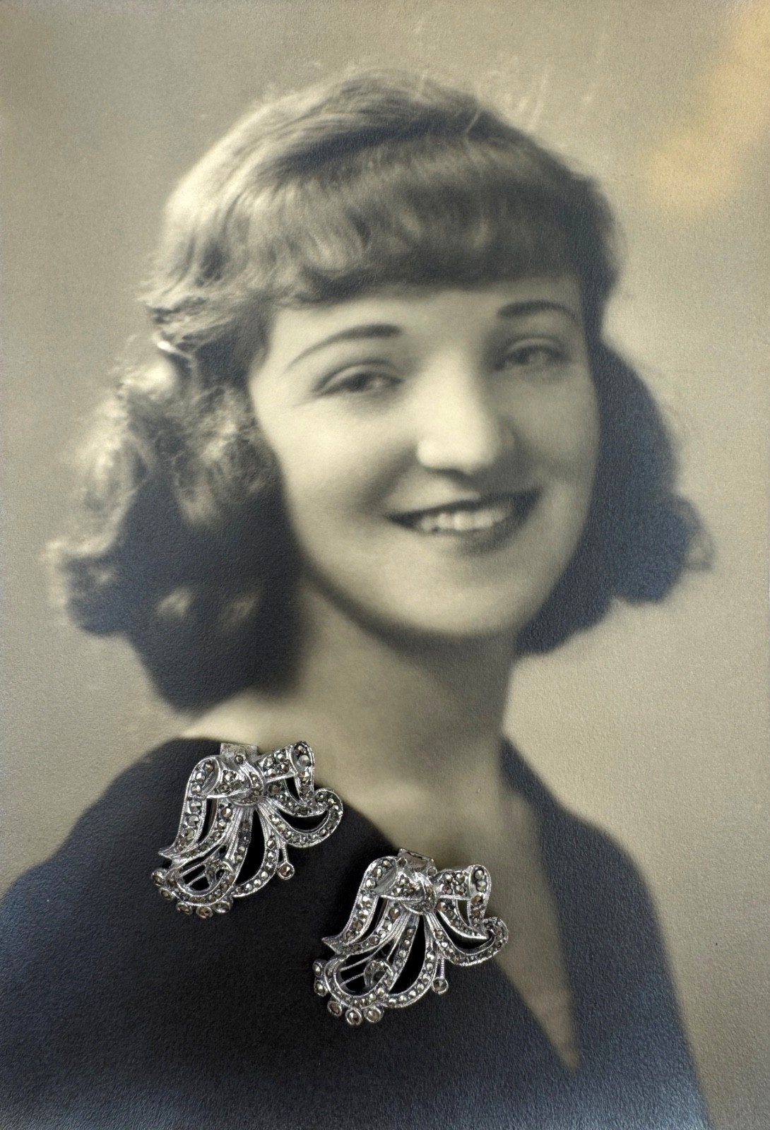 UTMOST RARE ANTIQUE ART DECO DUETTE BROOCH 2 DRESS CLIP MARCASITE STERLING SLVER
