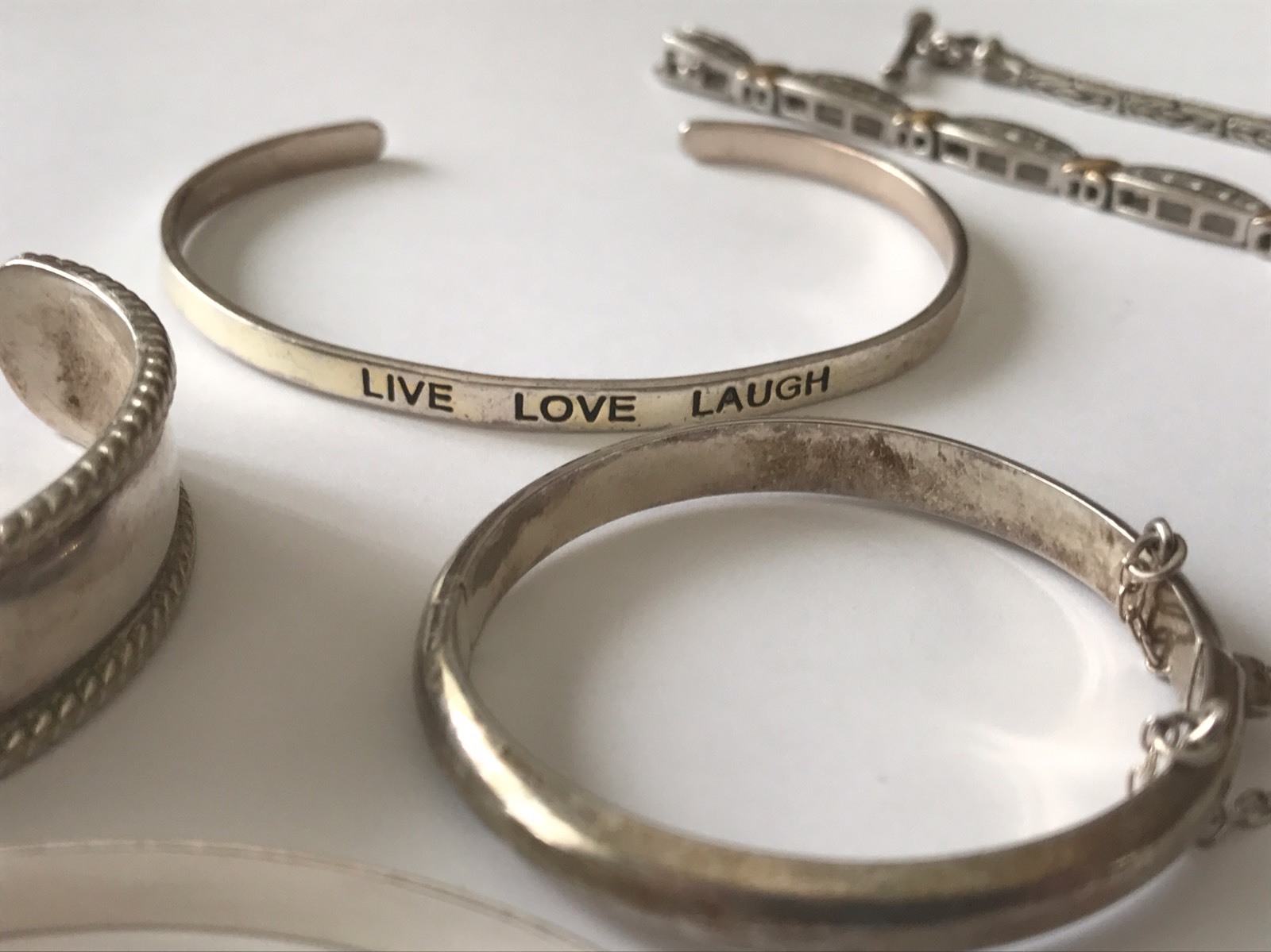 Ready To Use 7 Nice Pre-owned sterling bracelets. Approximately 76 Grams Total