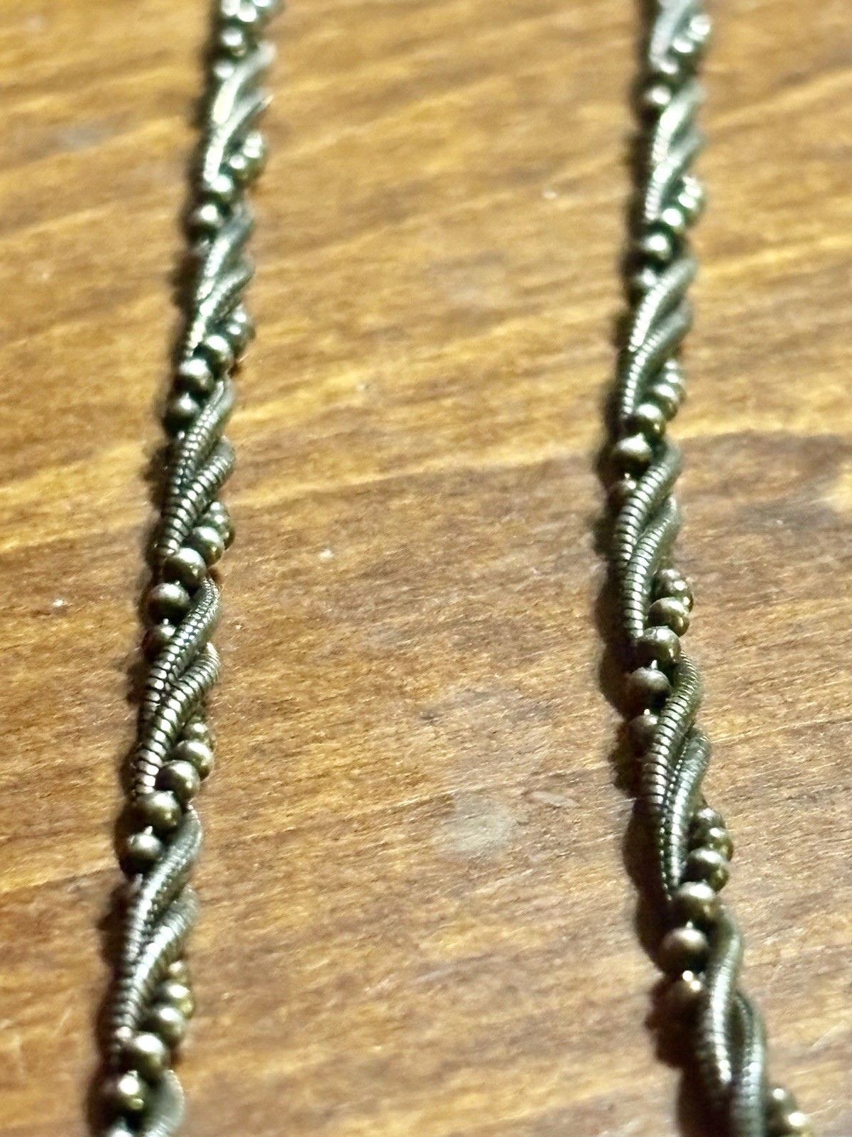 Vintage Unique Link Bead Wrap Sterling Silver Italy “ Unknown Hallmark “