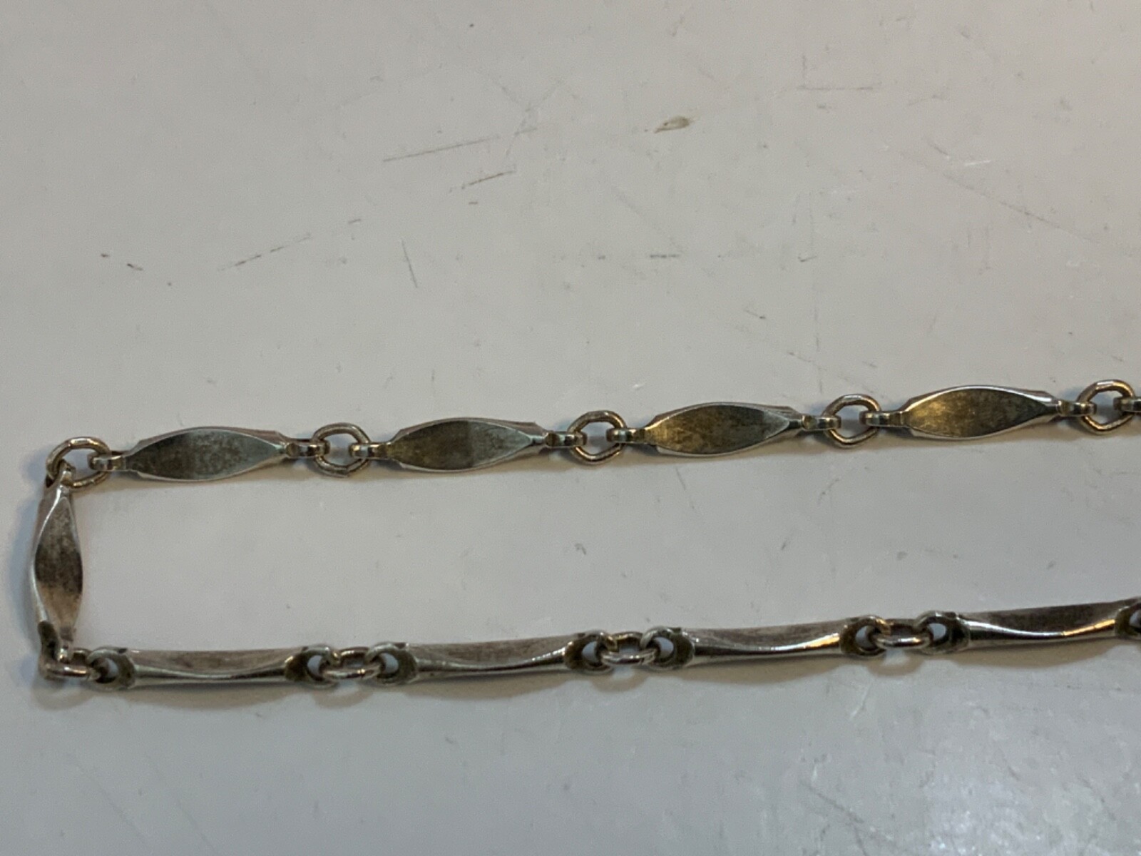 Vintage Sterling Silver Bar Link Chain 18’’ Necklace