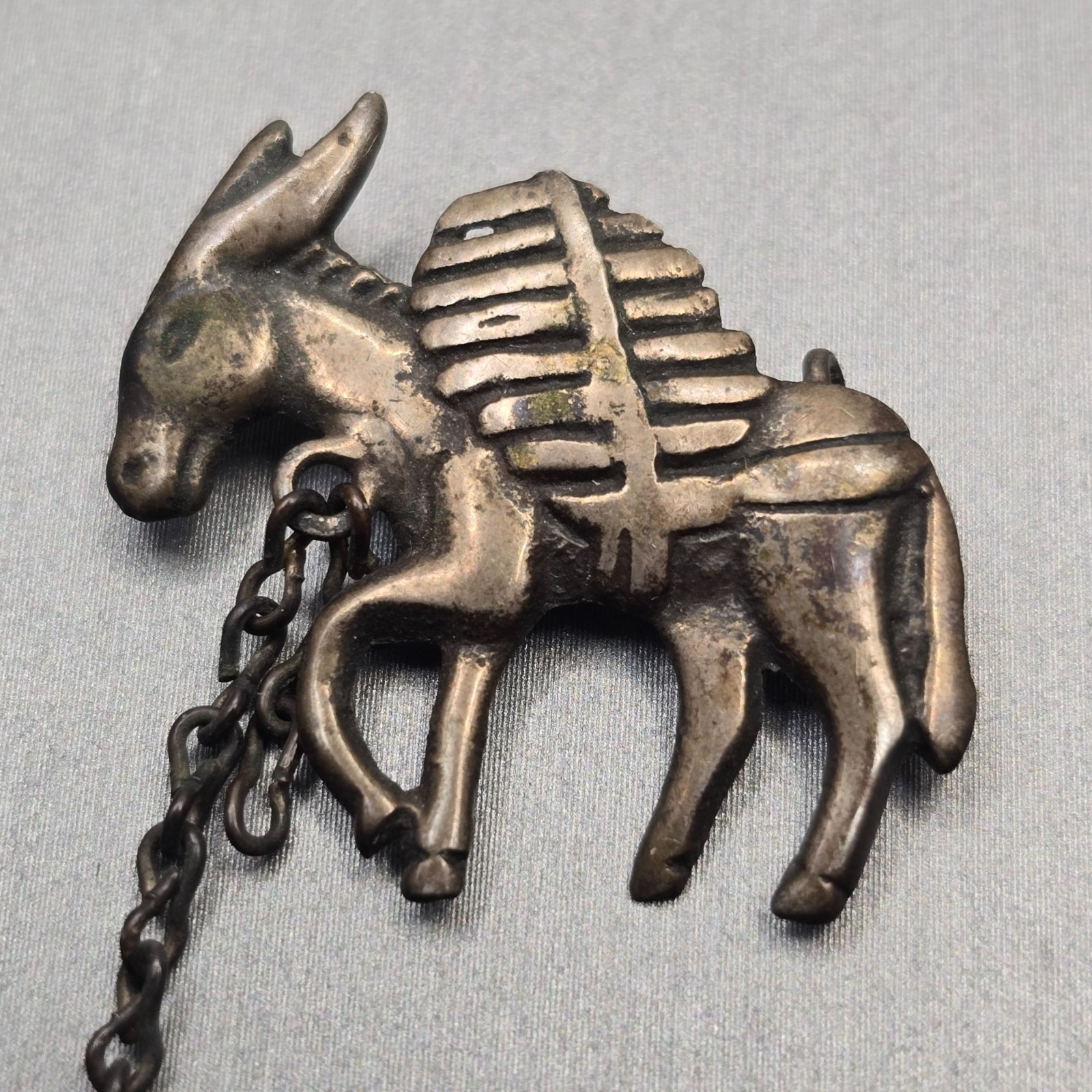 VTG Los Castillo Silver Donkey Brooch Partial 2 Mule Pin Mexico