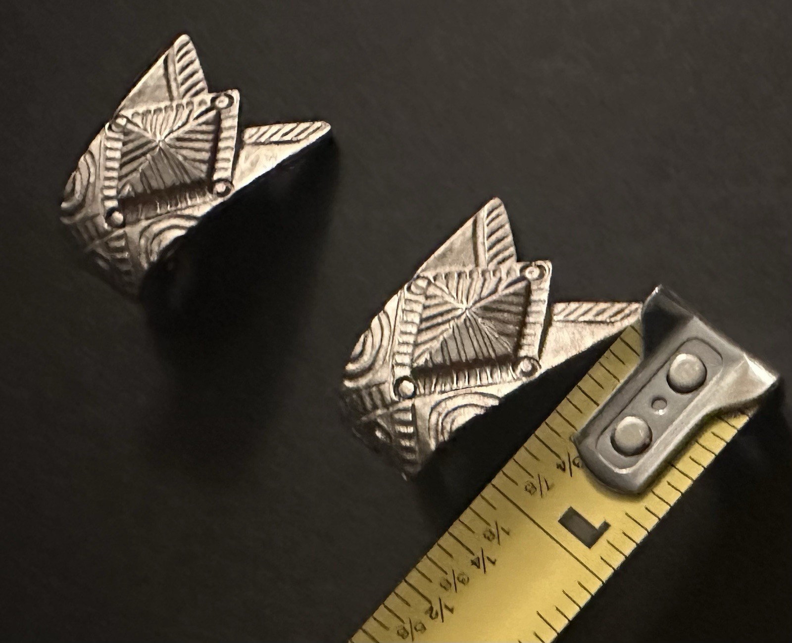 Vintage 1980s Silver Tone ORENA PARIS Clip-On Earrings ‘80s