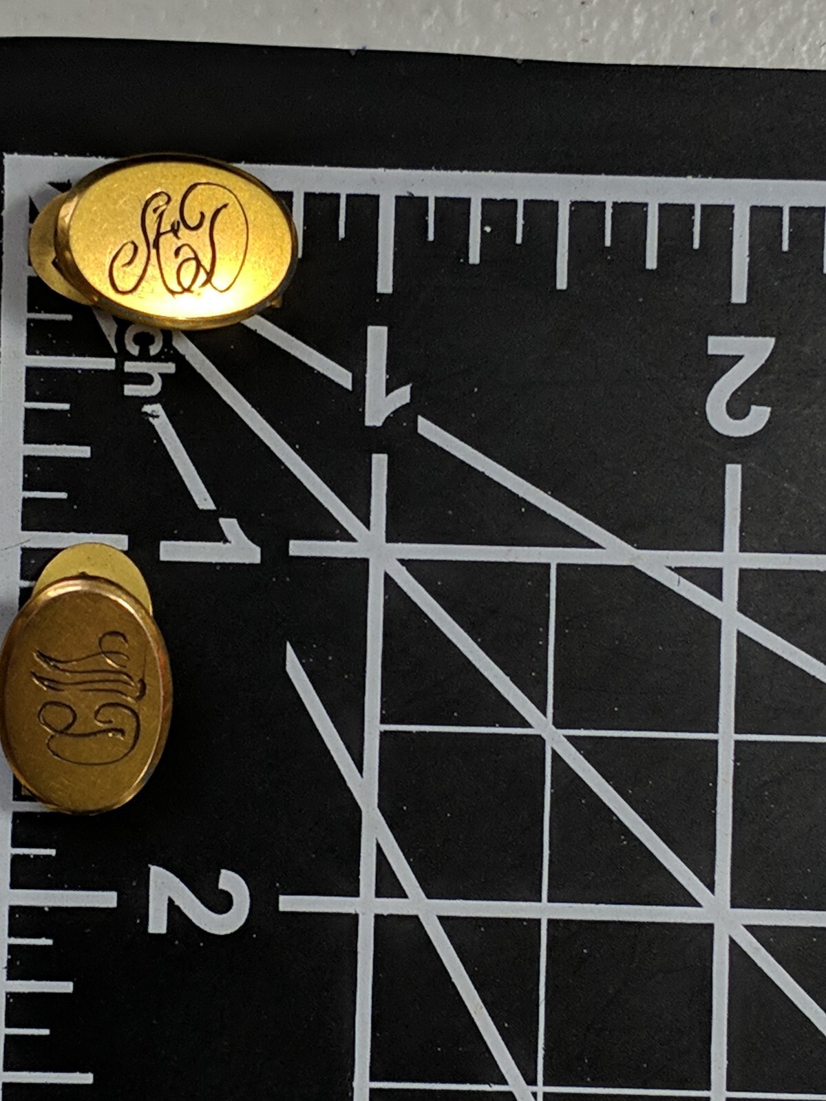 Antique Foster Bailey F & B Tie Clip Estate Engraved Initial Cuff Links Insignia