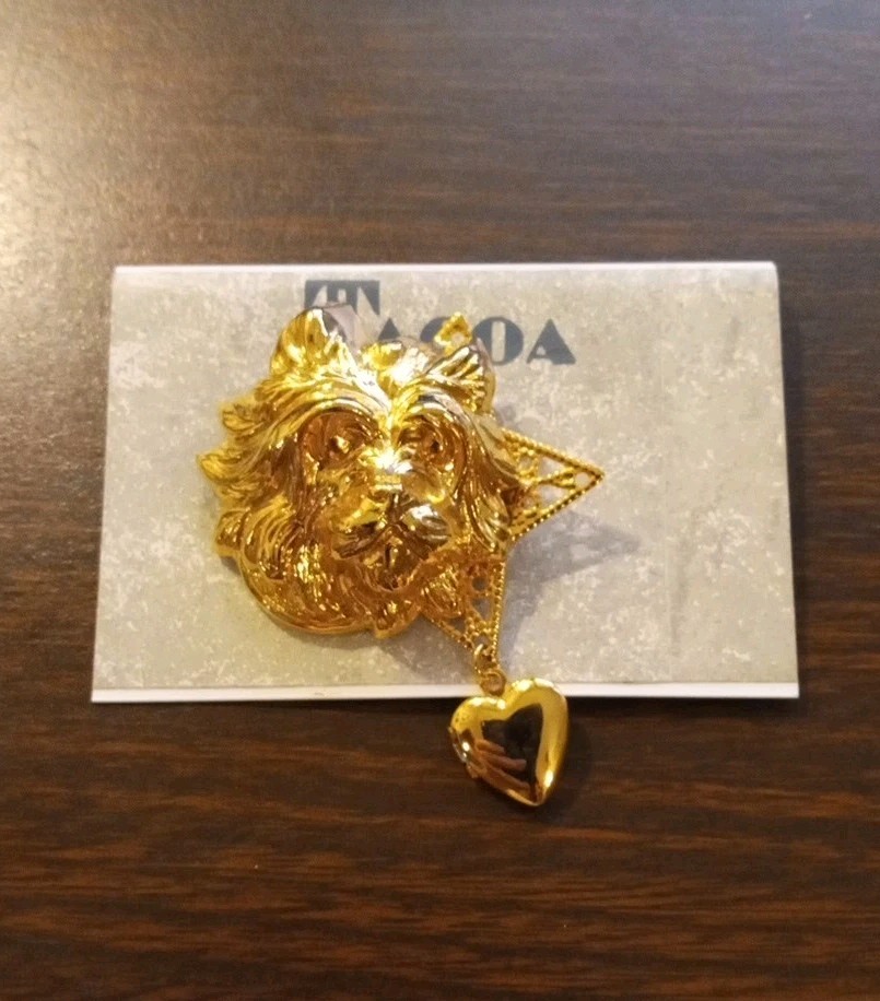 Tacoa Carin Terrier Gold Pin Brooch New