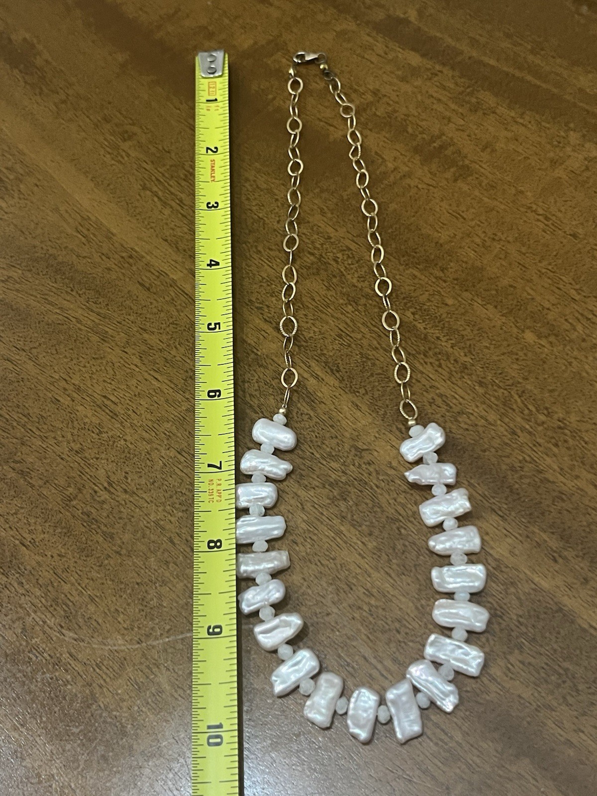 Vintage Champagne Gold Filled Crystal & Baroque Pearl Necklace & Earrings Set