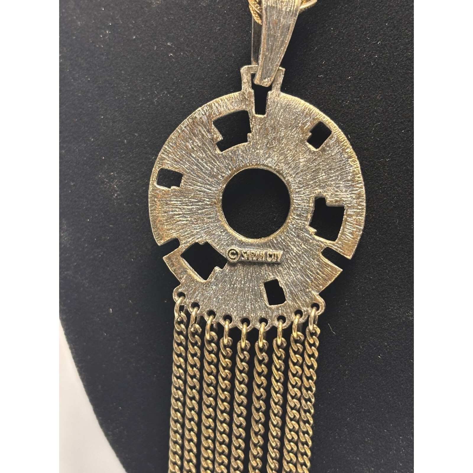 Vintage Pendant Necklace Sarah Coventry Brutalist Futuristic Sci Fi Look