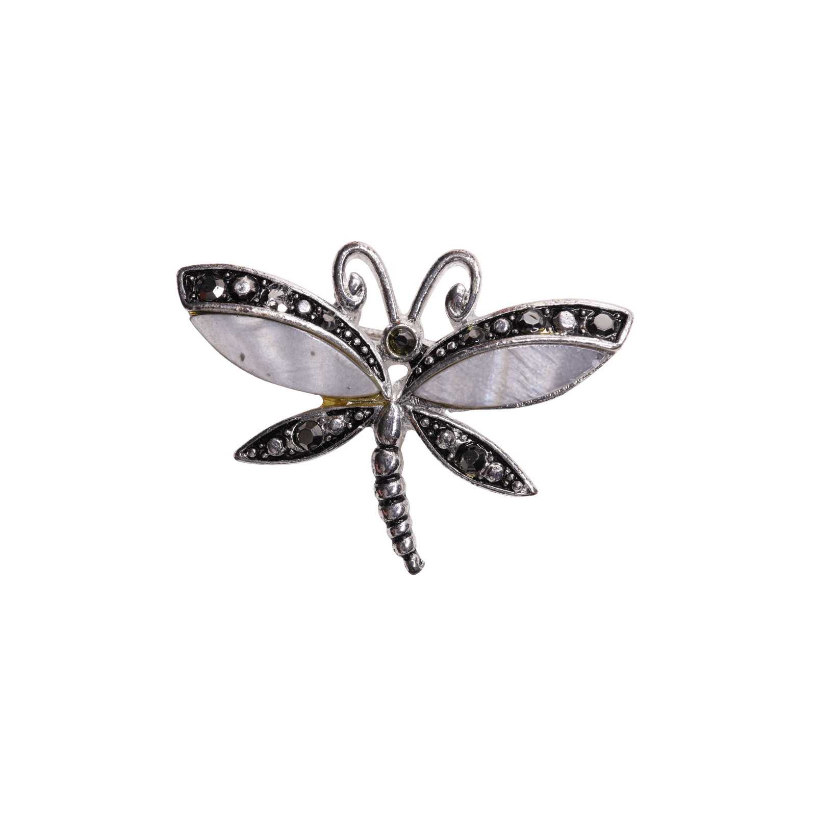 Silver Tone And Blue Dragonfly Brooch Pin With Safety Clasp Closure – 1.75″