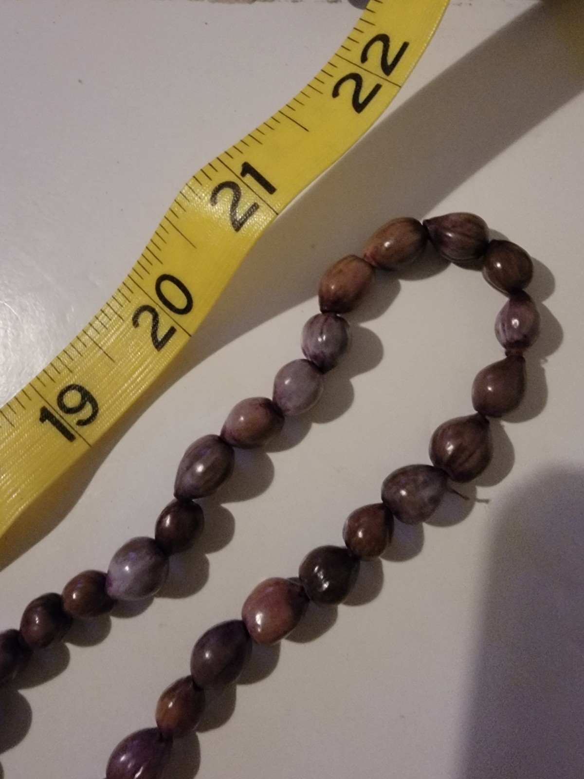 Polished Stone Bead Necklace Beaded Pink Purple Red Vintage