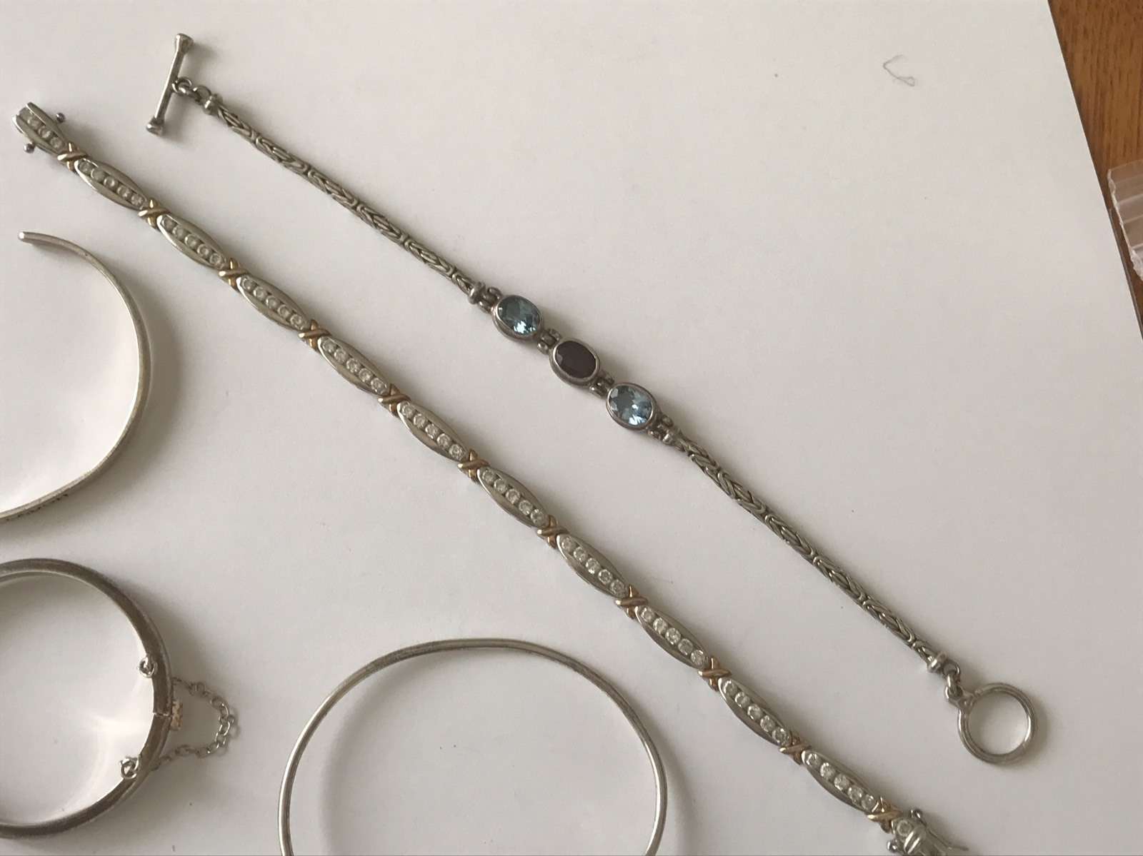 Ready To Use 7 Nice Pre-owned sterling bracelets. Approximately 76 Grams Total
