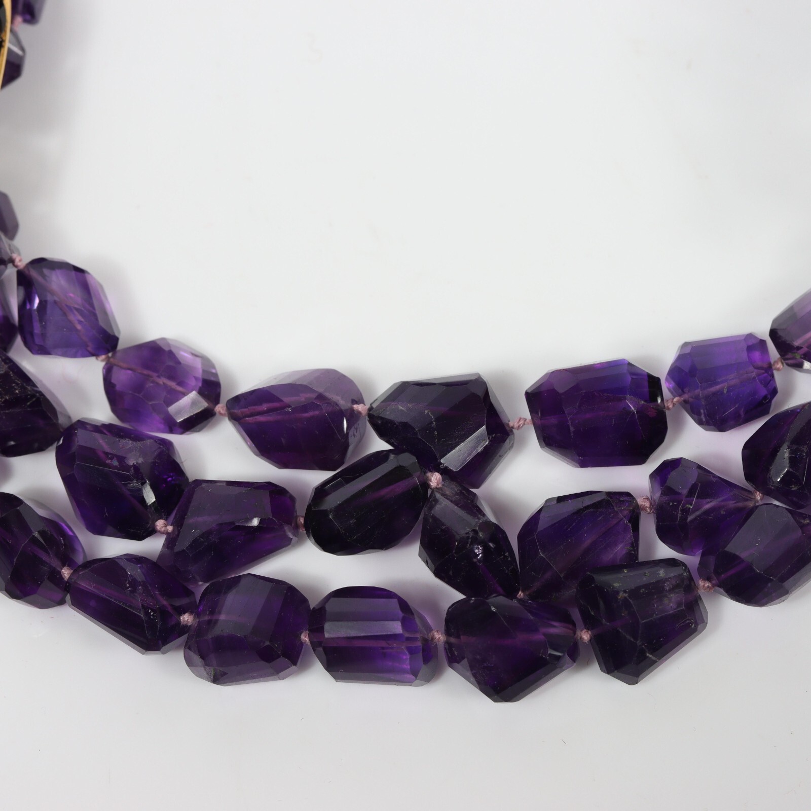 IRADJ MOINI Semi-Precious Multi-strand Amethyst, Agate and Smoky Quartz Necklace