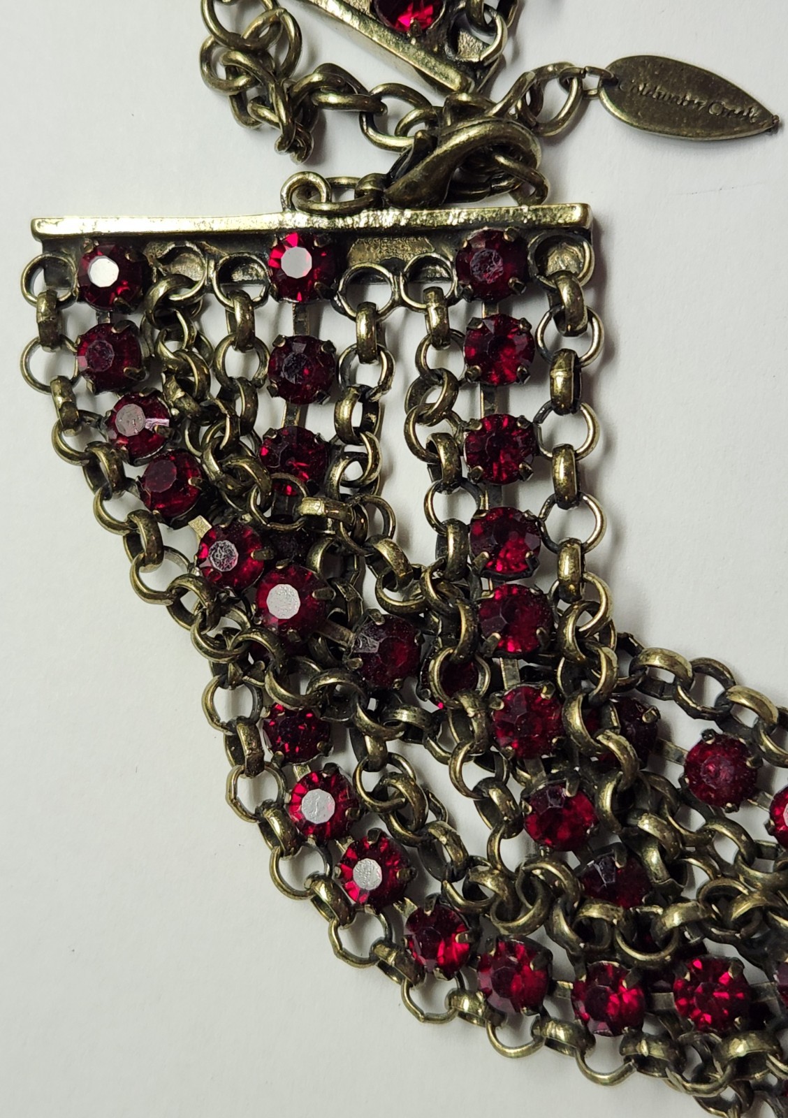 Coldwater Creek Rope-Style Red Faceted Stone Necklace