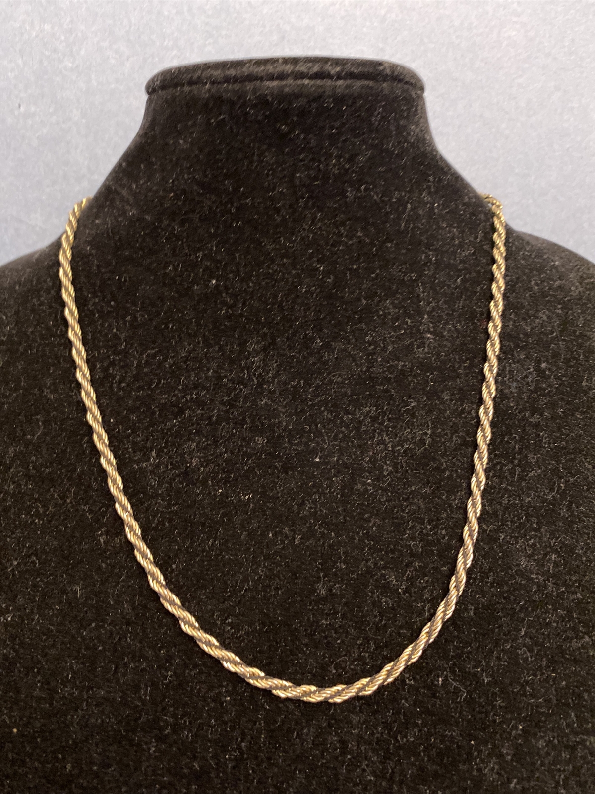 Gold Tone .15 Inch Wide Black Cord Wrapped Rope Chain Fashion Necklace 23.5 Inch