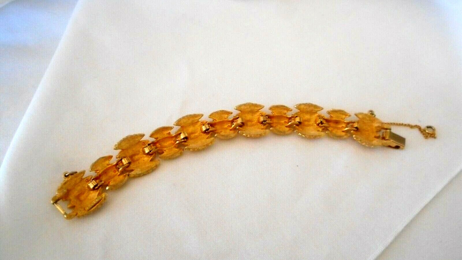 Signed “Coro” Matte Textured Gold-tone Metal Safety chain (Ar