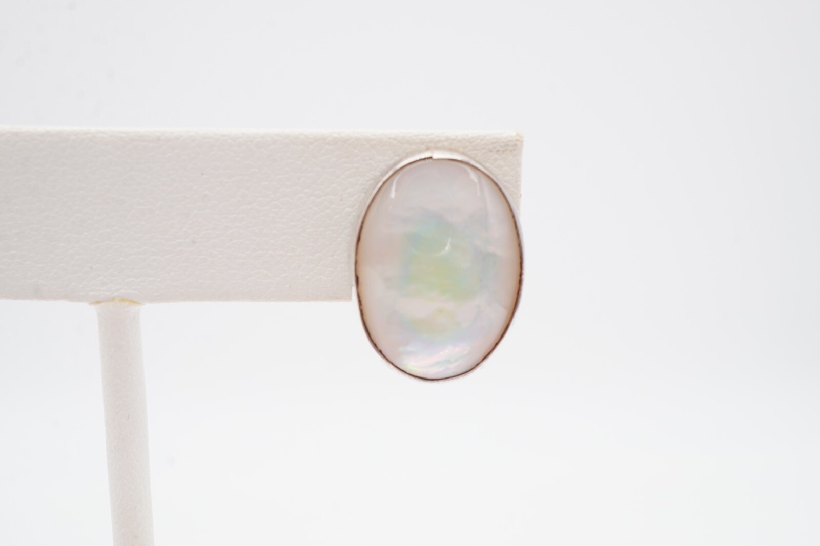 Vintage Sterling Silver 925 Mother Of Pearl Earrings ATI Mexico