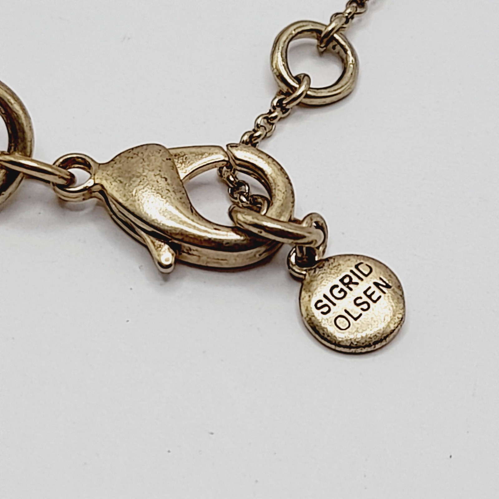 Sigrid Olsen Gold Tone Necklace Chunky Wire Wrap Link 19 Inch