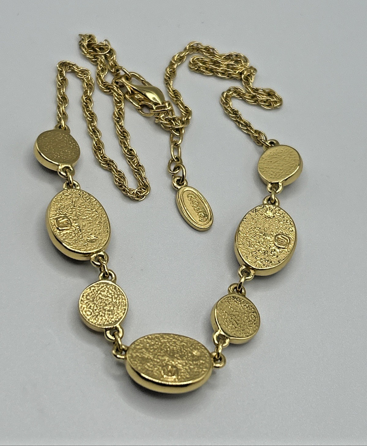 CONTESSA Gold Tone Muted Pink Cabochon Parure Necklace Bracelet Earrings Signed