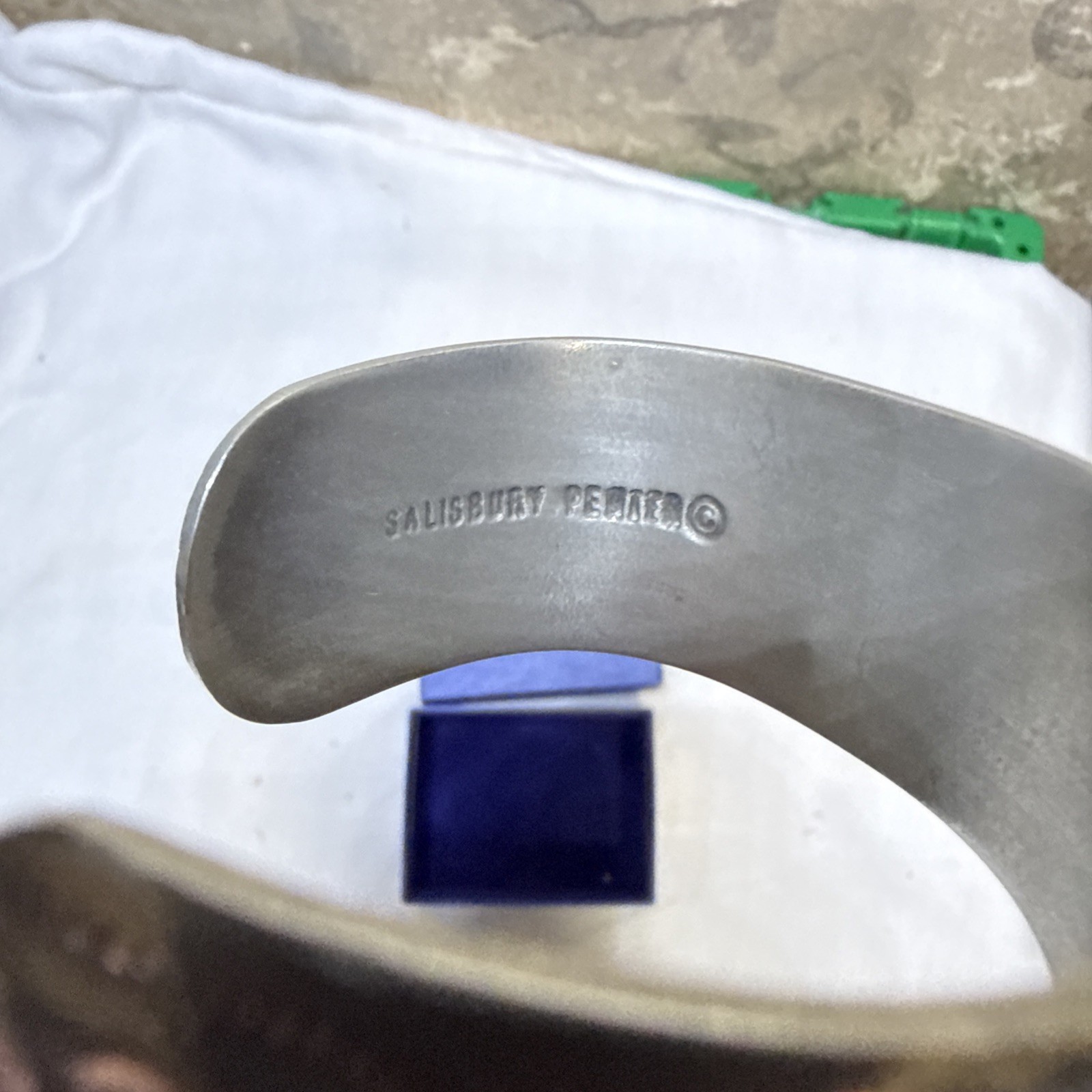 Vintage Salisbury Pewter October Cosmos Flower Cuff Bracelet